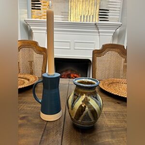 Studio art stoneware pottery vase 6 inches tall